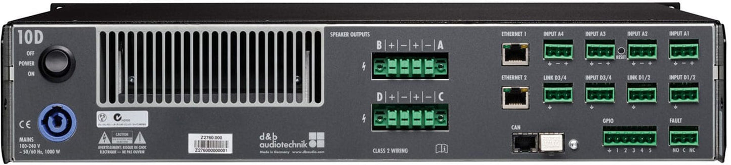 d&b audiotechnik Z2760.500 10D Power Amplifier (US) for Installed Audio Systems