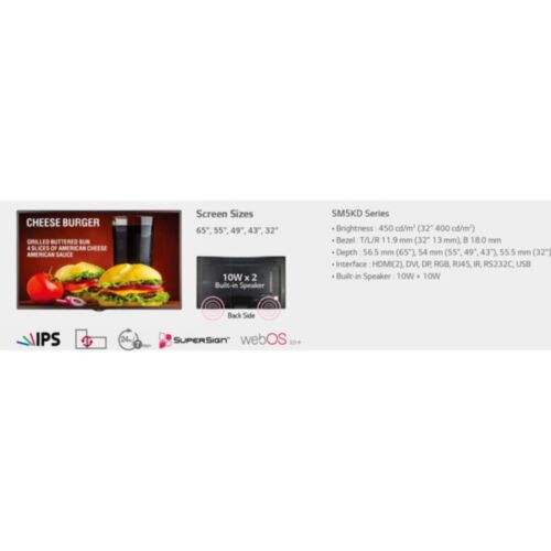 LG Stylish Design Full HD 32", LED-Backlit IPS LCD Panel, Brightness 400 cd/m2, 32SM5KC