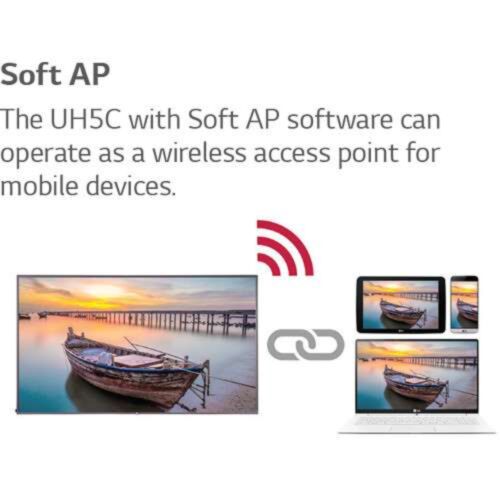 LG 4K Ultra HD 65" Commercial Smart IPS LED Display, Brightness 500 cd/m2, 65UH5CB