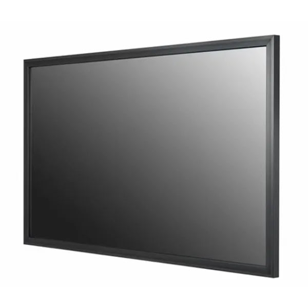 LG 32TA3E 32 inch Full HD Interactive Touch Display front view running a standalone wayfinding kiosk application in a commercial lobby setting