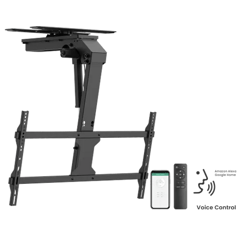 VSYS Large Smart Electric TV Ceiling Mount with Swivel Design & Double Stud Installation Option VCM-M0748DS