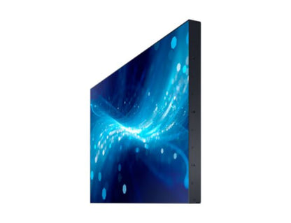 Side profile view highlighting the thin 47.9mm depth framework of a Samsung UH46F5 commercial display panel